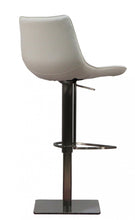 Load image into Gallery viewer, Faux Leather And Stainless Steel Swivel Bar Height Bar Chair - White And Silver