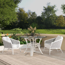 Load image into Gallery viewer, Rowan - Rope Barrel Back Patio Accent Arm Chair (Set of 2) - Optic White