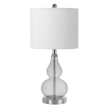 Load image into Gallery viewer, Gourd Bedside Lamp With Drum Shade - Clear
