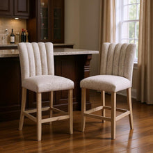 Load image into Gallery viewer, Solid Wood And Manufactured Wood Fabric Bar Height Bar Chairs (Set of 2) - Beige
