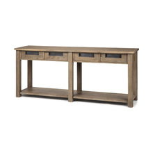 Load image into Gallery viewer, Solid Wood Floor Shelf Console Table And Drawers - Brown