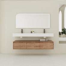 Load image into Gallery viewer, Contemporary Wall Mounted Bathroom Vanity With Dual Resin Sink And Soft Close Drawer