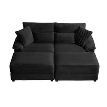 Load image into Gallery viewer, Double Chaise Lounge Set With Reversible Storage Ottomans, USB Port
