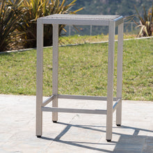 Load image into Gallery viewer, Outdoor 43" Aluminum Bar Table With Rattan Table Top - Gray / Silver