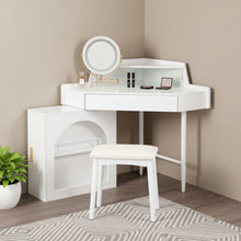 Load image into Gallery viewer, 56" Wood Lighted Vanity Single Drawer Dresser - White