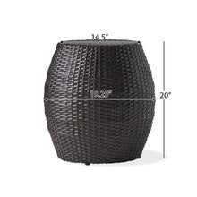 Load image into Gallery viewer, Outdoor Wicker Patio Side Table