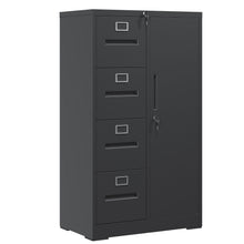 Load image into Gallery viewer, Metal Storage Vertical Filing Cabinet With Lock, 4 Drawers, 1 Door, Steel Construction, School / Office Use