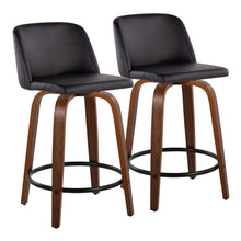 Load image into Gallery viewer, Toriano - Mid Century Modern, Fixed Height Counter Stool & Swivel And Round Footrest (Set of 2)