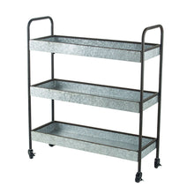 Load image into Gallery viewer, Homestead Galvanized Shelf Display 3 Tier - Metallic Gray