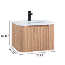 Load image into Gallery viewer, Wall Mounted Bathroom Vanity With Sink