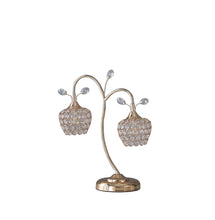 Load image into Gallery viewer, Two Light Bedside Table Lamp With Clear Novelty Shade - Gold