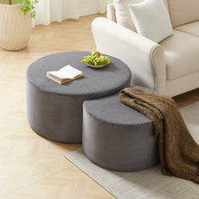 Load image into Gallery viewer, Modern Upholstered Round Coffee Table For Living Room (Set of 2)