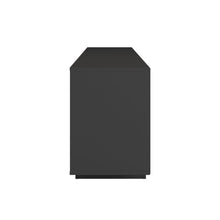 Load image into Gallery viewer, Ribbed Texture Wood Enclosed Open Storage TV Stand - Black