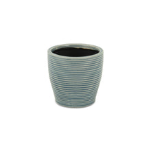 Load image into Gallery viewer, Striped Round Pot Planter - Blue