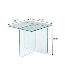 Load image into Gallery viewer, Modern Transparent Tempered Glass Sidetable
