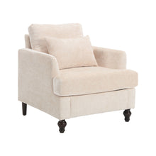 Load image into Gallery viewer, Modern Mid Century Wood Frame Armchair With Tufted Design