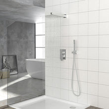 Load image into Gallery viewer, 10" Square Dual Shower Head System Wall Mounted With Rough In Valve Modern Bathroom Fixture