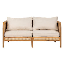 Load image into Gallery viewer, Kirkby - Bohemian Outdoor Patio Cushioned Sofa Weatherproof 56.25In - Teak / Beige