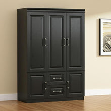 Load image into Gallery viewer, 71" Wood Five Door Two Drawer Combo Dresser - Black