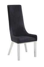 Load image into Gallery viewer, Glam Upholstered Faux Leather Dining Side Chairs (Set of 2) - Black / Silver