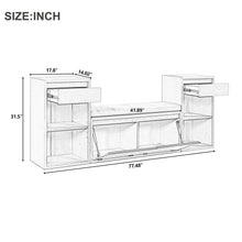 Load image into Gallery viewer, Entryway Storage Bench With Cushion, Drawers & Open Shelves
