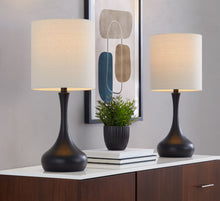 Load image into Gallery viewer, Genie - Contemporary Table Lamp (Set of 2) - Matte Black / Oatmeal