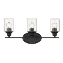 Load image into Gallery viewer, Three Light Wall Light With Clear Glass Shade - Matte Black