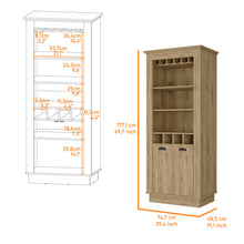 Load image into Gallery viewer, Bar Cabinet With Wine Storage - Brown
