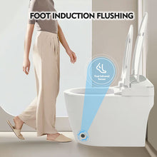 Load image into Gallery viewer, Heated Seat Smart Toilet, One Piece Toilet, Automatic Flush Tank Less Toilet Without Bidet, With Foot Sensor Flush - White Night Light, Knob Control, Power Outage Flushing, Soft Close Cover - White