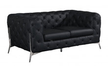 Load image into Gallery viewer, Italian Leather Loveseat - Black
