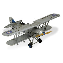 Load image into Gallery viewer, Hand Painted Model Airplane Tabletop Sculpture - Blue / Gray