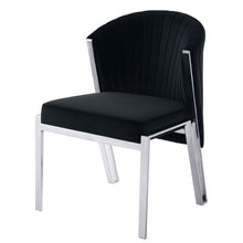Load image into Gallery viewer, Upholstered Velvet Wing Back Dining Side Chairs (Set of 2) - Black