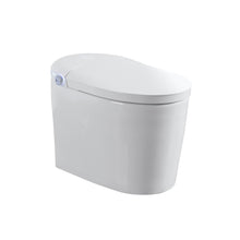 Load image into Gallery viewer, Tankless Smart Toilet With Bidet Built In, 1 Piece, Auto Flush, Auto Open / Close, Heated Seat, Bubble Wash, Warm Water And Dry, Adjustable Temp, Remote Control Side Know - White