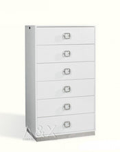 Load image into Gallery viewer, Solid Wood Stainless Steel Six Drawer Chest - White