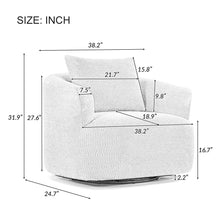 Load image into Gallery viewer, 360° Swivel Barrel Sofa Chair With Throw Pillow, Upholstered Accent Chair