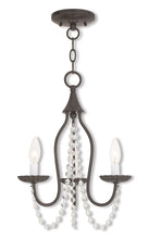 Load image into Gallery viewer, 17" Three Light Metal Dimmable Chandelier With Shades - Bronze / Clear
