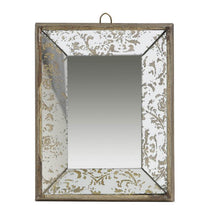 Load image into Gallery viewer, 12" Metal Framed Antiqued Glass Accent Mirror - Silver