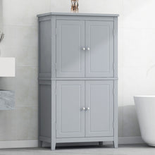 Load image into Gallery viewer, Elegant Bathroom Floor Storage Cabinet With 4 Doors, Adjustable Shelves