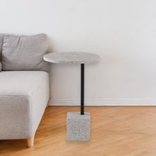 Load image into Gallery viewer, Faux Marble Round End Table - Black