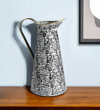 Load image into Gallery viewer, Abstract Cylinder Jug Vase - Black / White