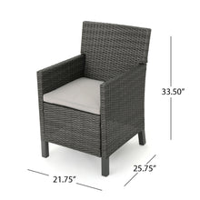 Load image into Gallery viewer, Outdoor Rattan Dining Chair With Straight Legs And Sloped Arms