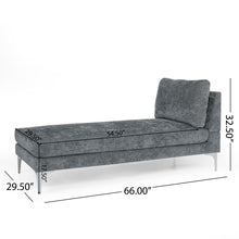 Load image into Gallery viewer, Fabric Upholstered Chaise Lounge With Iron Bracket Legs