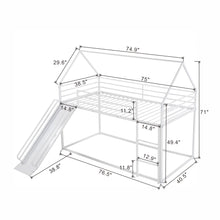 Load image into Gallery viewer, Twin Over Twin House Bunk Bed With Ladder And Slide