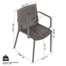 Load image into Gallery viewer, 4 Modern Stackable Plastic Armchair Matched With Folding Square Table