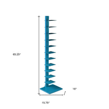 Load image into Gallery viewer, Twelve Tier Narrow Tower Bookcase - Blue