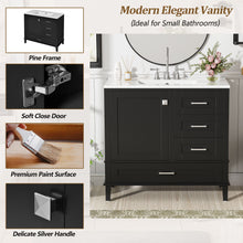 Load image into Gallery viewer, Bathroom Vanity, Modern Bathroom Cabinet With Sink Combo Set, Bathroom Storage Cabinet With A Soft Closing Door And 3 Drawers, Solid Wood Frame