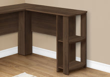 Load image into Gallery viewer, Computer Desk, Home Office, Corner, Storage Shelves, L Shape, Laptop, Contemporary & Modern - Walnut