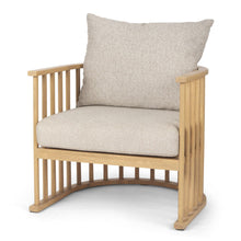 Load image into Gallery viewer, Upholstery Solid Wood Barrel Chair - Beige