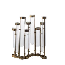 Load image into Gallery viewer, Enameled Nine Bloom Table Vase - Bronze / Clear
