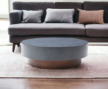 Load image into Gallery viewer, Steel Round Coffee Table - Antique Copper And Gray